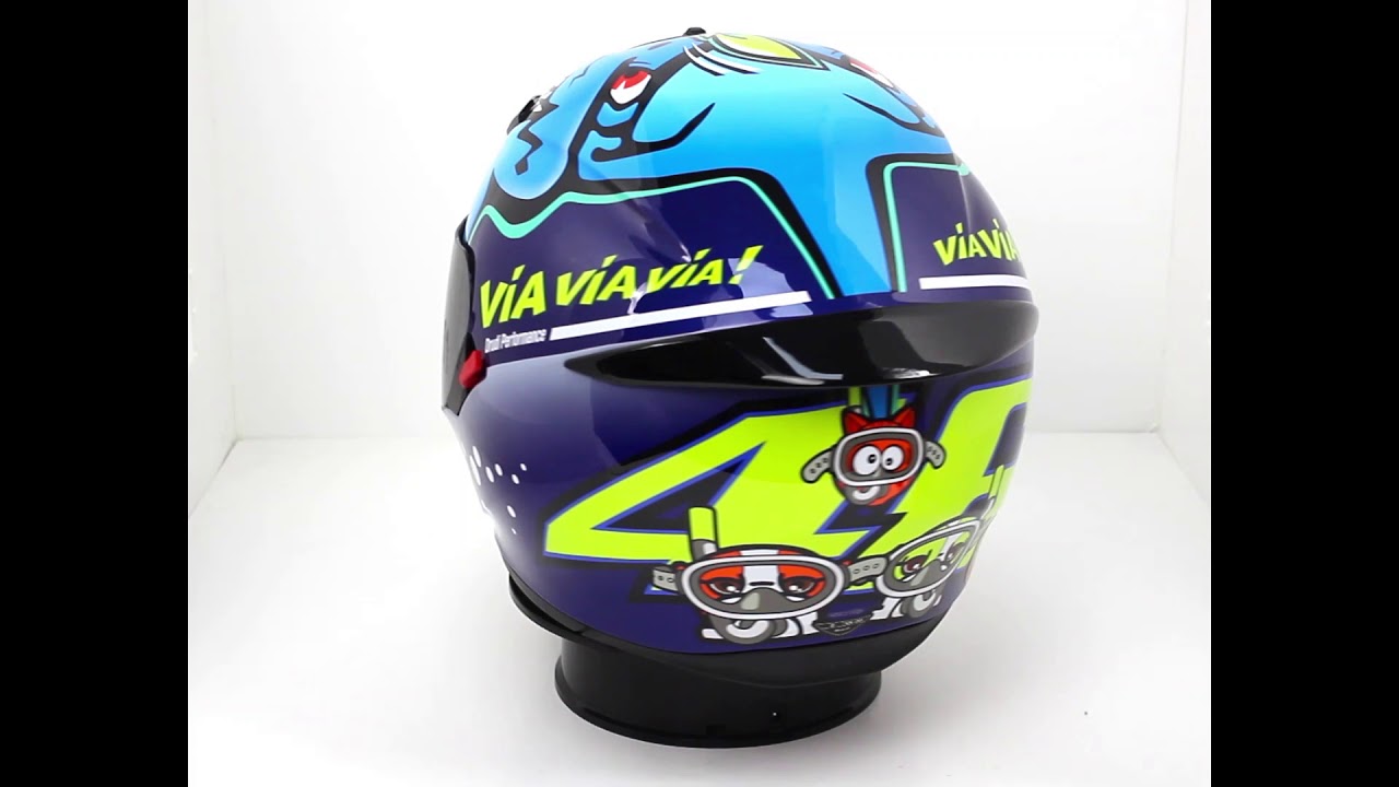 AGV K3 SV-S Rossi Misano 2015 Replica Helmet - YouTube