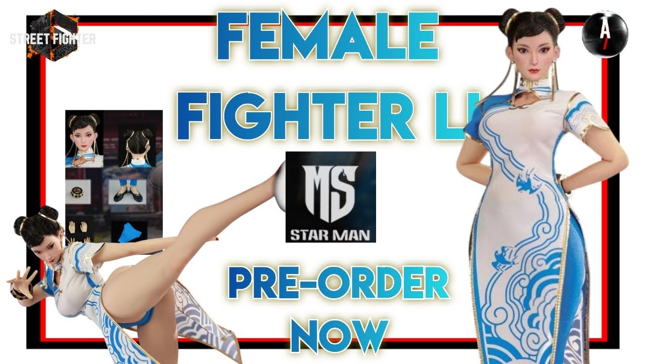 Star Man MS-011 Female Fighter CHUN-LI Blue Cloud White Cheongsam