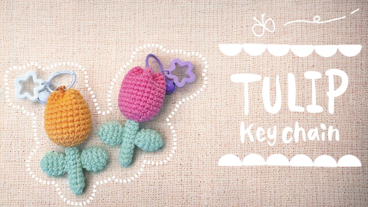 Easy 🔰 Tulip Keychain 🌷 Mini Amigurumi [Crochet / Crochet