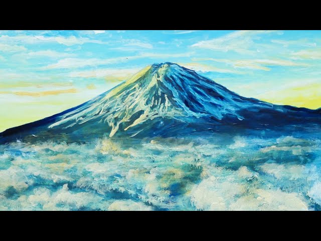 油絵】朝の富士山 #油彩画 #芸術 #油絵 #絵 #絵画 #風景画 #oil