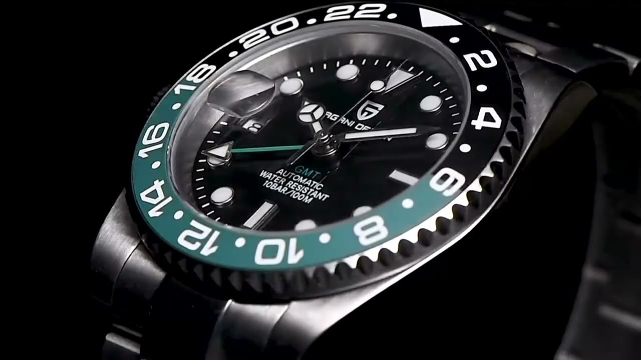 パガ－ニデザイン PD-1662 メンズ腕時計 GMT針 自動巻き セラミック