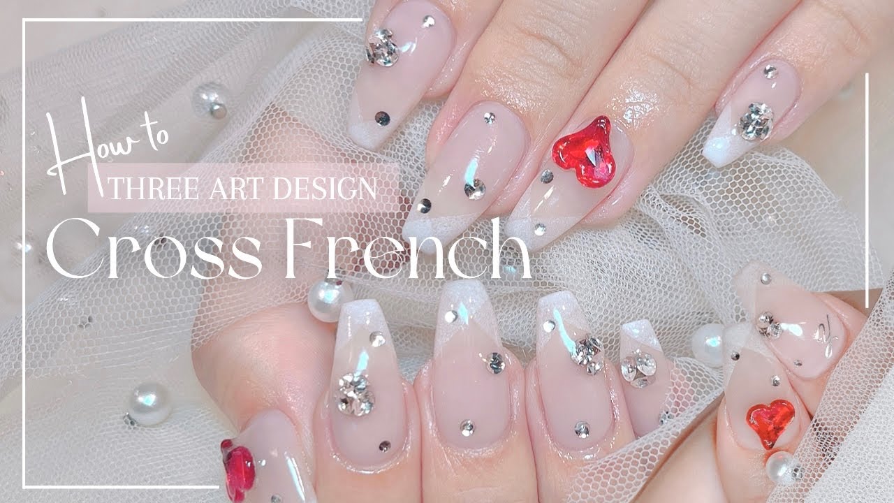 Howto】クロスフレンチ/韓国ネイル/中華ネイル/ワンホンネイル