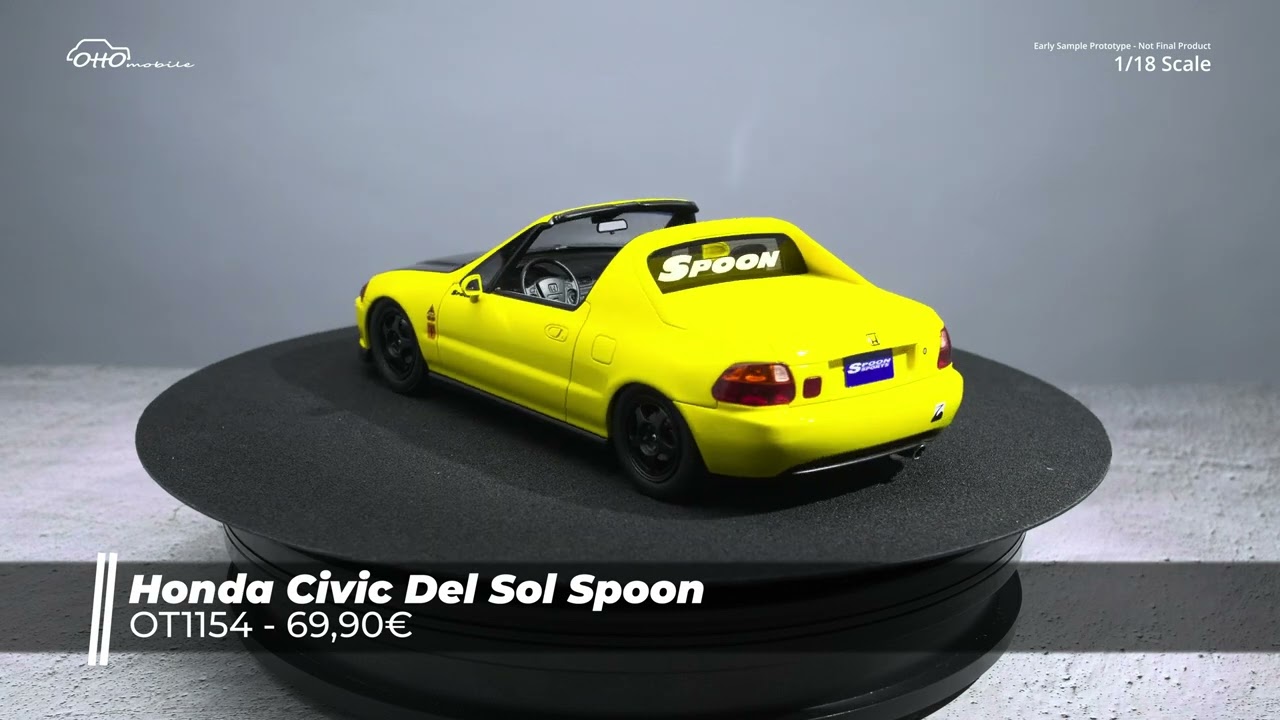OTTO 1/18 ホンダ シビック デルソル スプーン 1996 イエロー 1/18