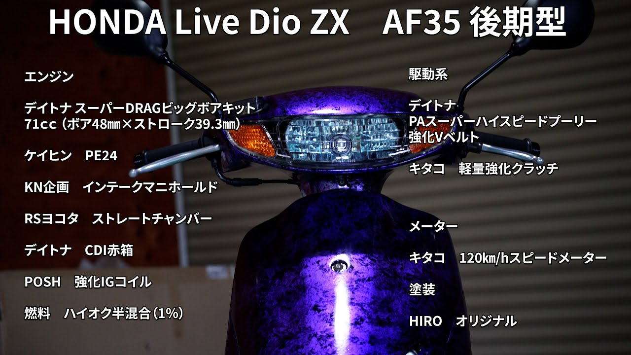 HONDA Live Dio ZX AF35後期 HIRO special - YouTube