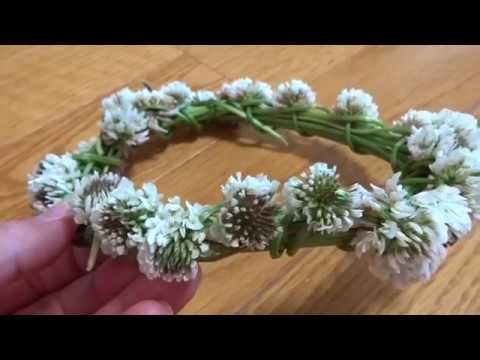 シロツメクサ 花冠の作り方 Making a corolla - YouTube