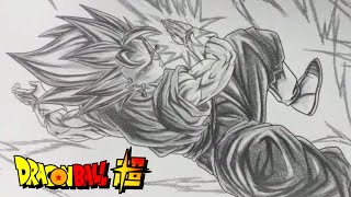 ドラゴンボール】ベジットブルーを模写してモノクロイラストにしてみ