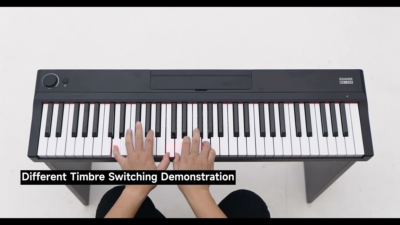 DK-10S 61鍵 電子キーボード ピアノ 光る鍵盤 500音色 300リズム 軽量