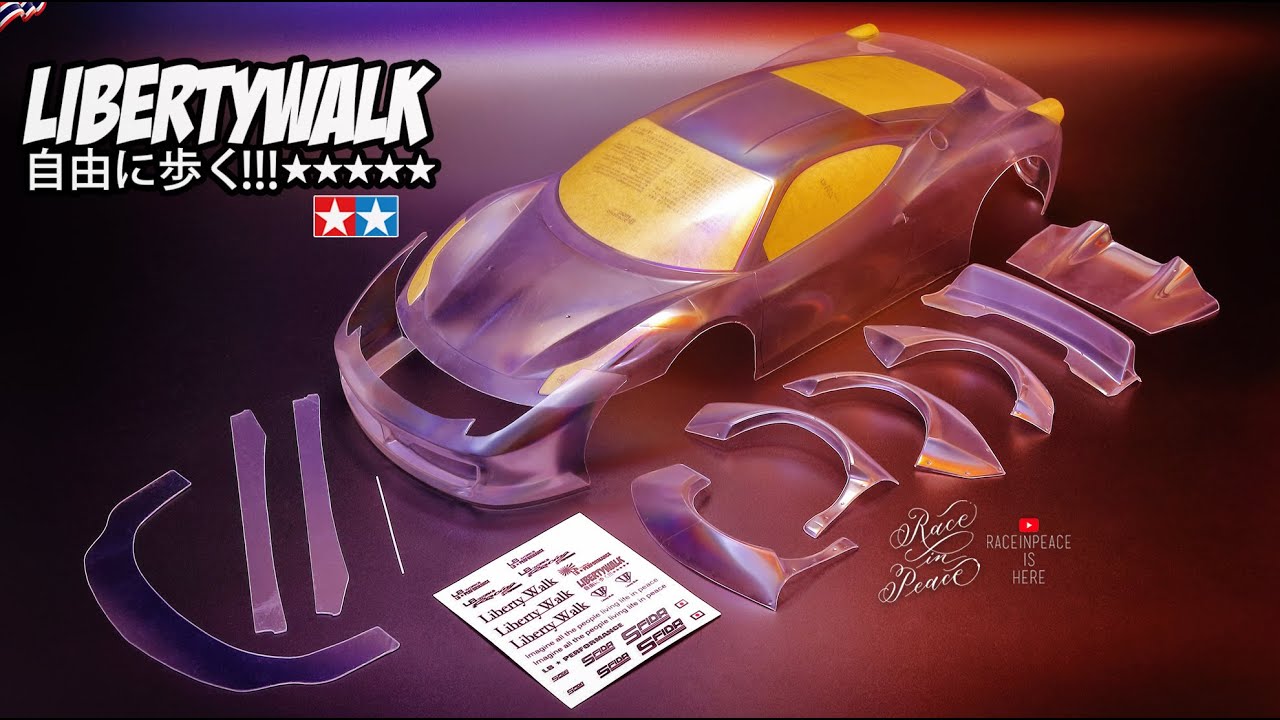 TAMIYA 1/10 SFIDA LB WORKS FERRARI 458 BODY KIT (OPB) - YouTube