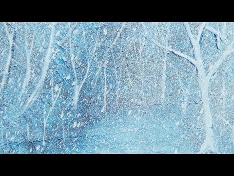 油絵【吹雪の森】吹雪を描いてみた - YouTube