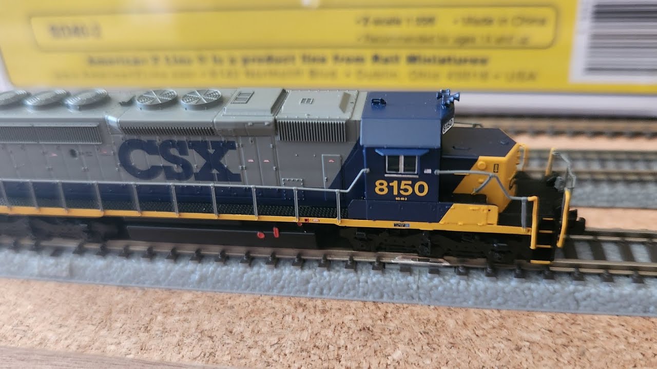 AZL 64209-2 CSX SD40-2 Locomotive 8150 Test Run at z.scale.hobo