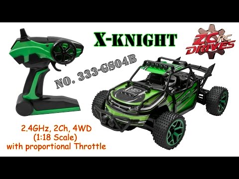 ZC RC 333-GS04B X-Knight 2.4GHz, 2Ch, 4WD, (1:18 Scale) RC Car