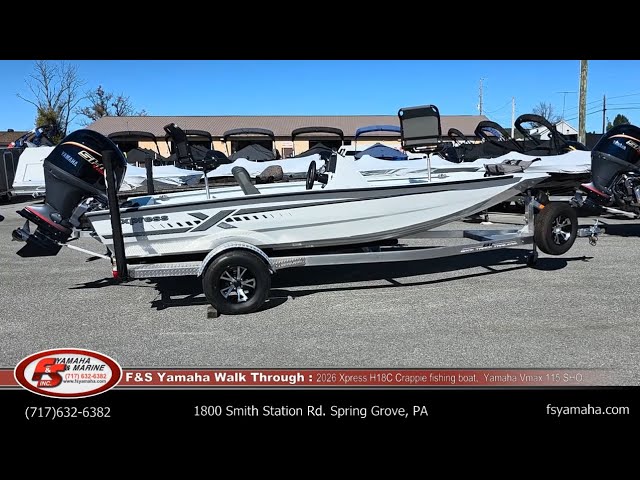 2026 Xpress H18C Crappie fishing boat, Yamaha Vmax 115 SHO. F & S