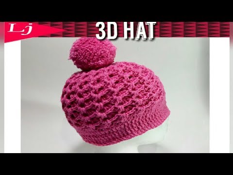 3D Zig Zag Stitch - Crochet hat - Ribbed crochet hat pattern - YouTube