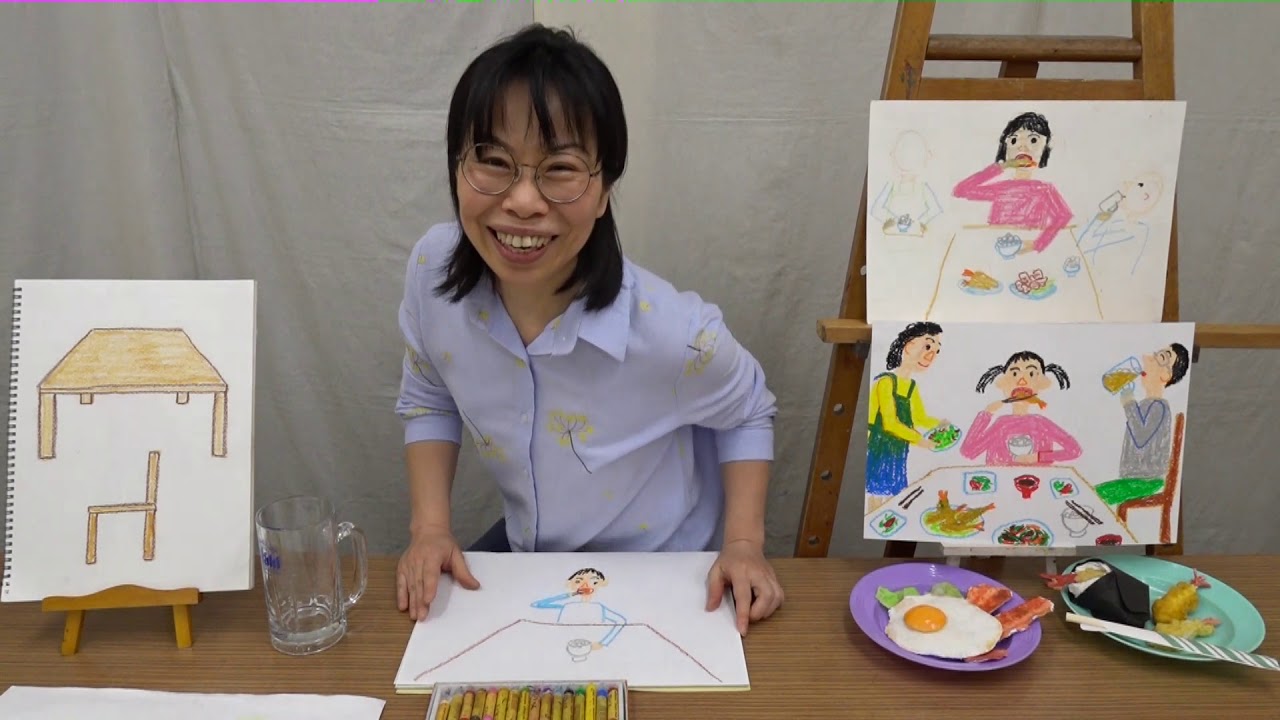 小学校受験クラス『家族で食事』（アトリエ・ミオス） - YouTube