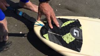 サーフボード リーシュコードの付け方 - YouTube