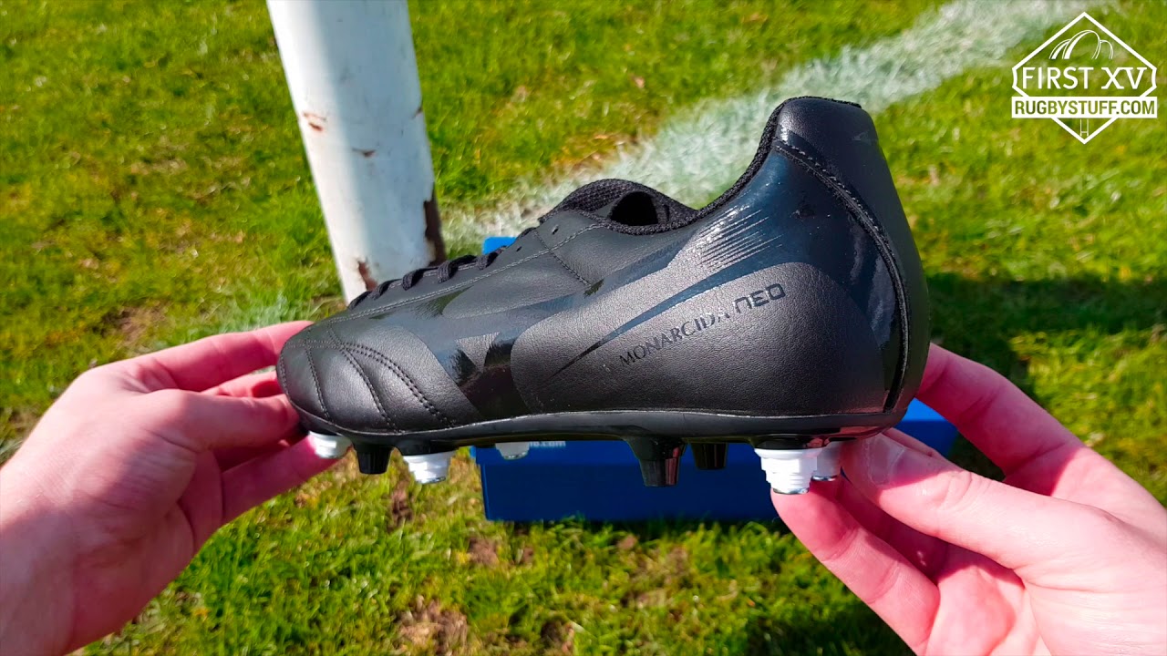 Mizuno Monarcida Neo Mix SG Rugby Boots Black - YouTube