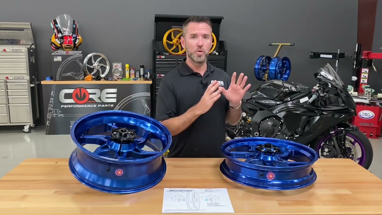 Satin Gold Core Moto Apex-6 Lightest forged motorcycle wheels for ZX14