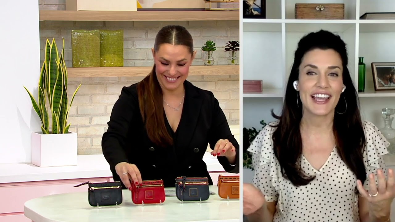 Dooney & Bourke Florentine Leather Small Coin Case with Key Fob on