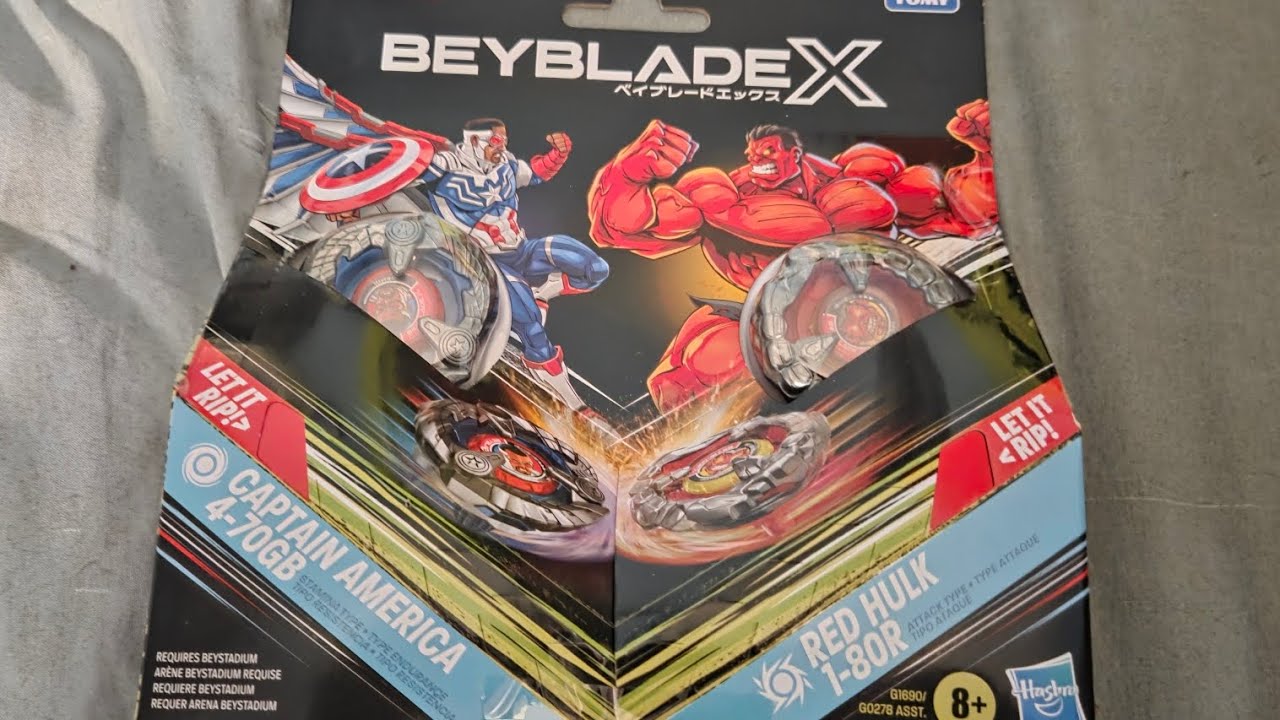 Beyblade X Captain America4-70GB and Red Hulk1-80R Multipack Set