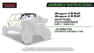 Kawasaki KQR Polycarbonate Rear Panel - 2026 Teryx4 H2 - 99994-2107