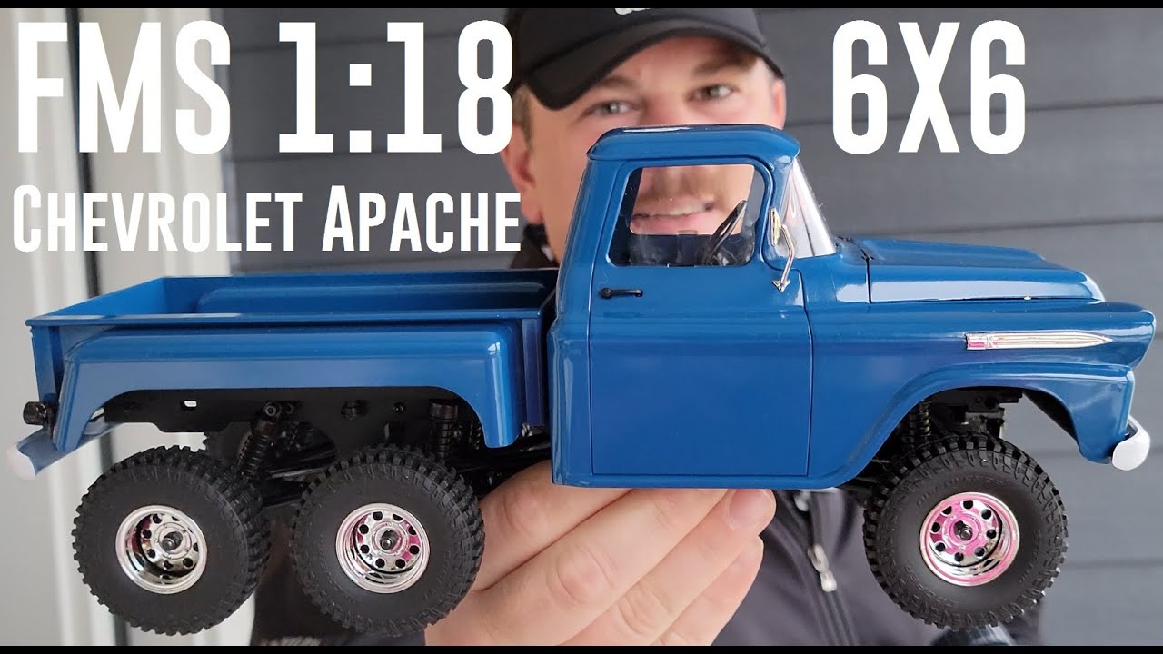 FMS - Chevrolet Apache 6X6 - 1:18 RTR Crawler - Unbox & Run - YouTube