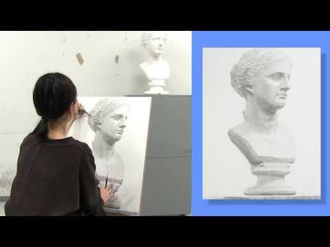 石膏デッサン：ミロのヴィーナス首像》新美 制作プロセス動画シリーズ
