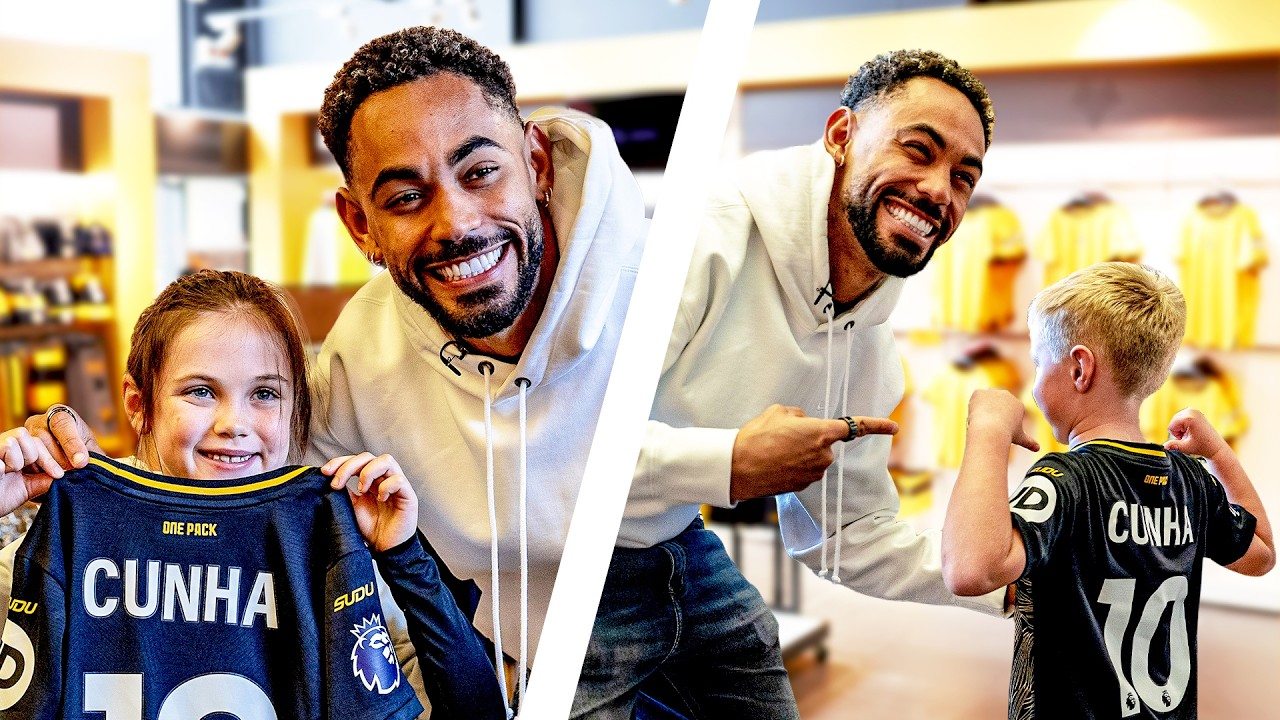 Surprising young fans with free CUNHA 10 shirts! - YouTube