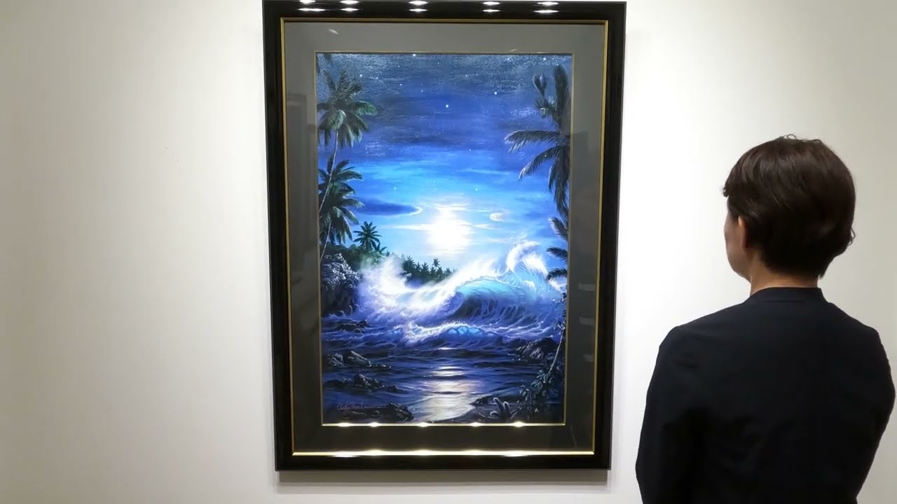 海の絵画をミクストメディアの版画で制作したクリスチャン・リース