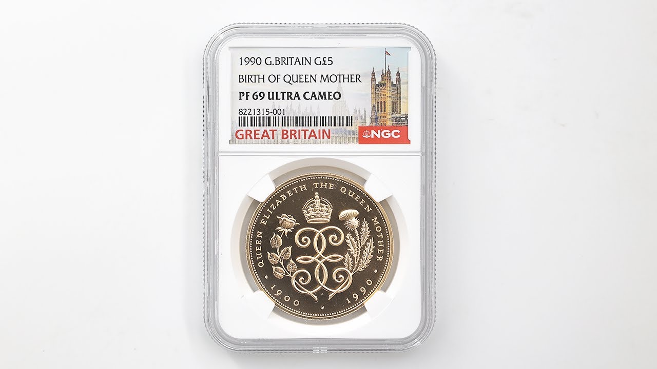1990 英国 エリザベス2世 クイーンマザー生誕90周年記念 5ポンド 金貨