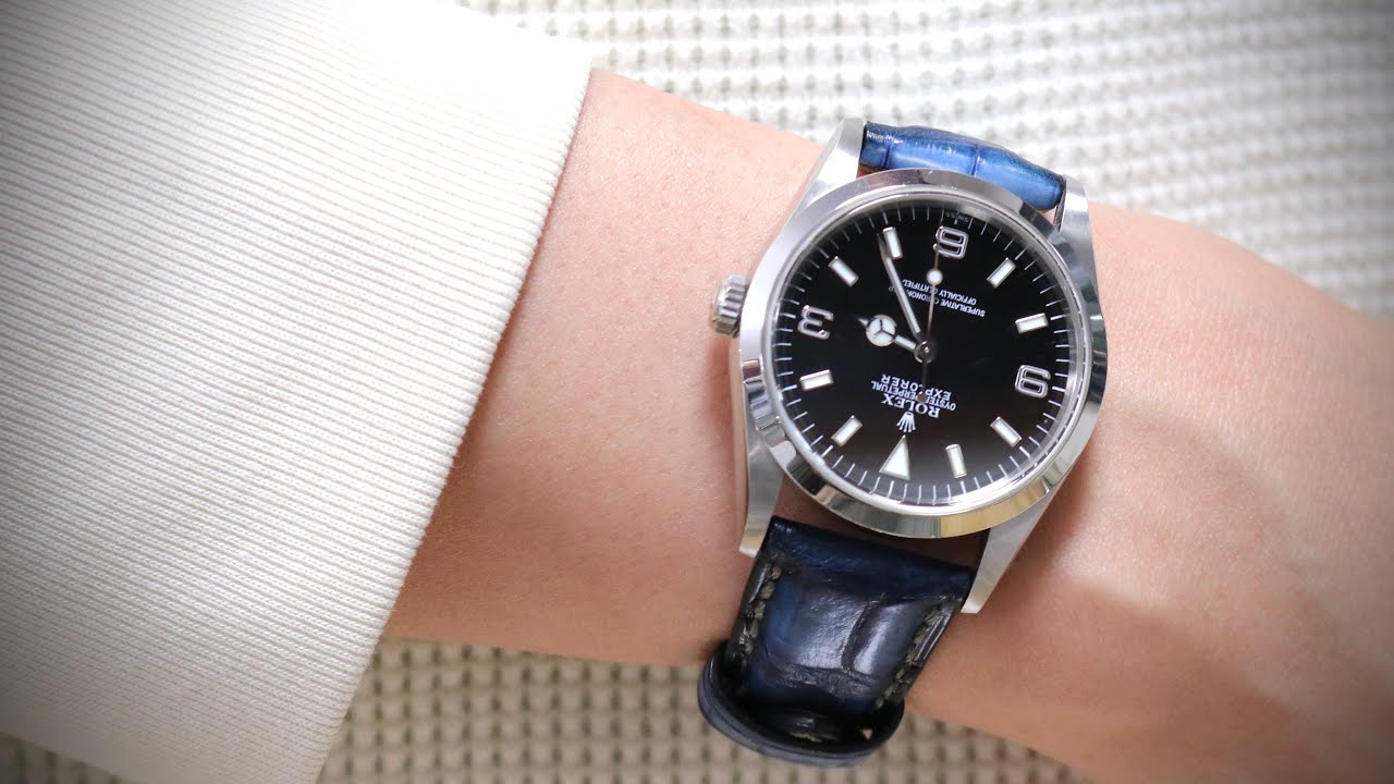 ロレックス エクスプローラーⅠに合わせる、パティーヌ仕上げの藍染