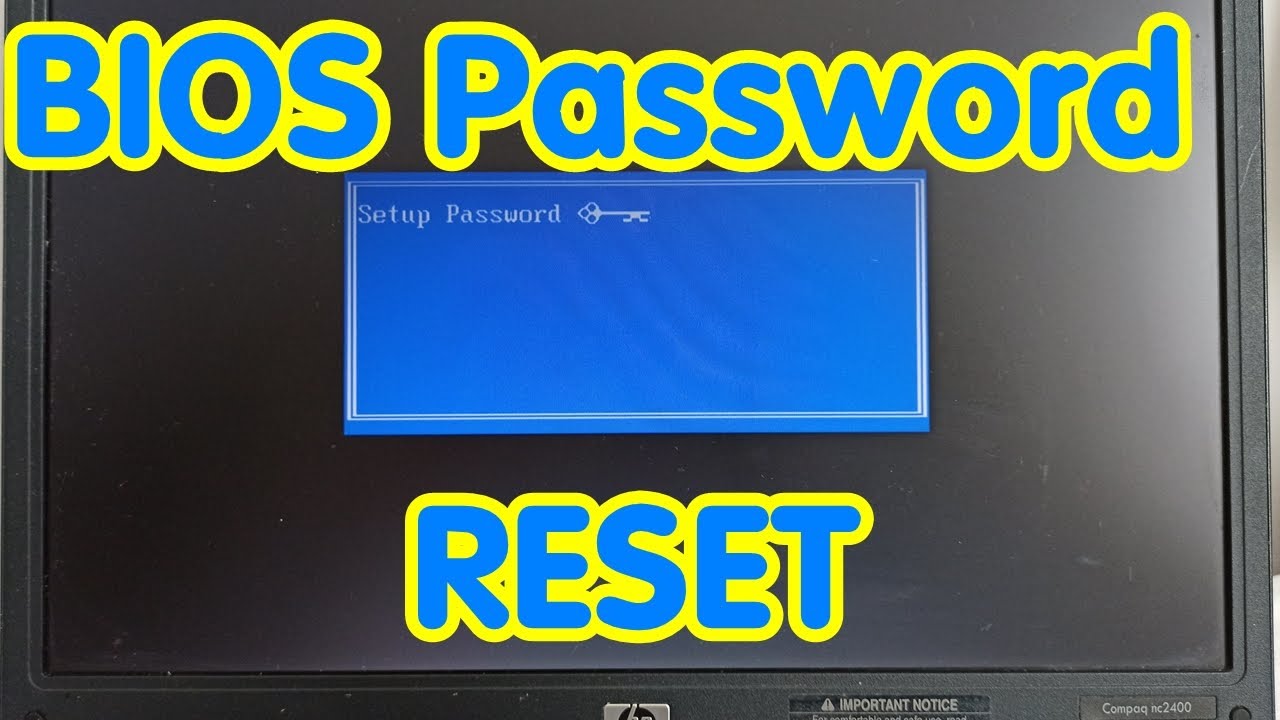 How to reset the BIOS password for the HP Compaq nc2400 notebook