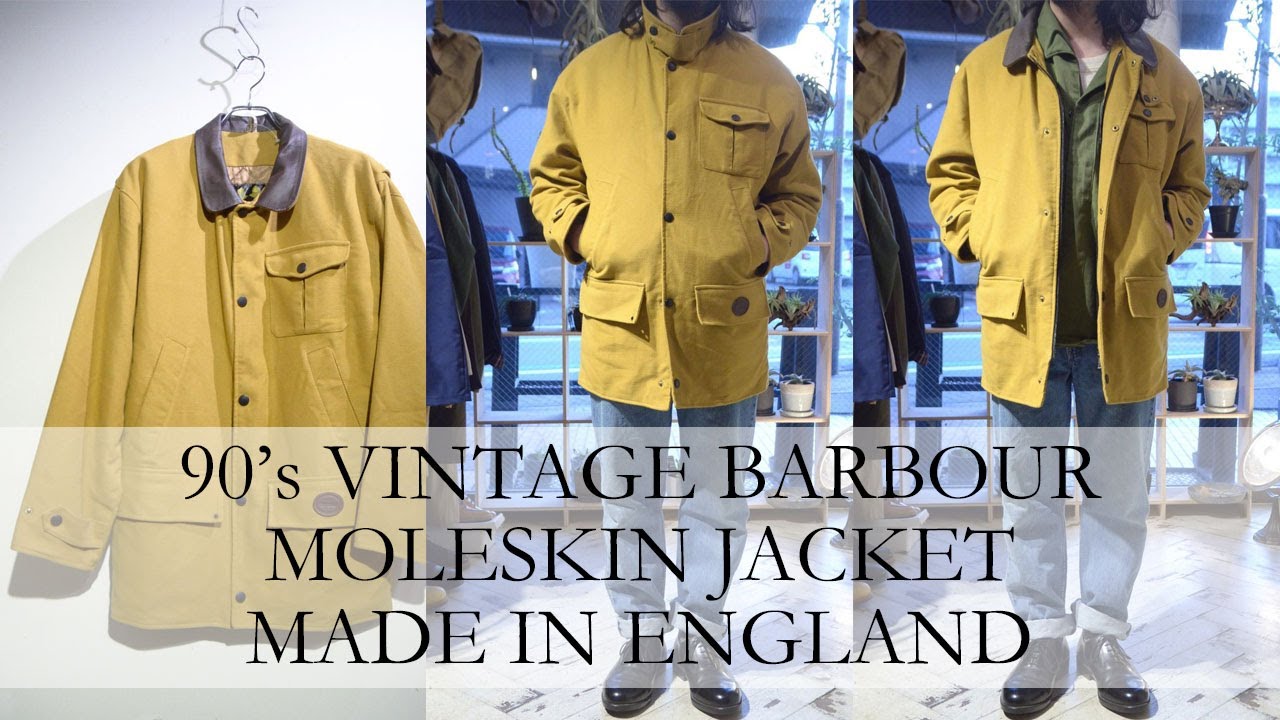 1998 Vintage Barbour Moleskin Jacket, 90s, Made in England