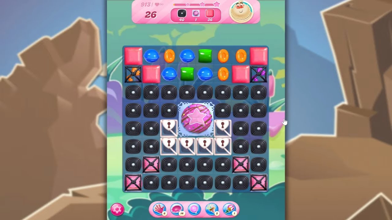 Candy Crush Saga LEVEL 913 NO BOOSTERS (new version)🐟☑️ - YouTube