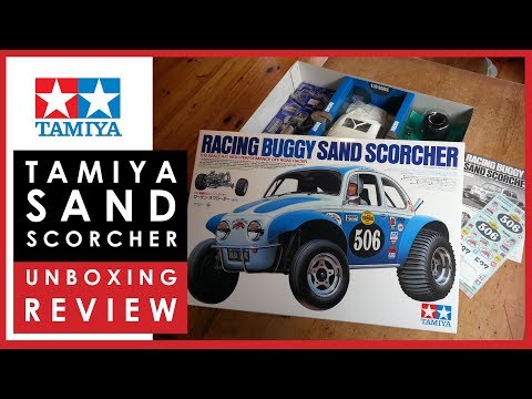 Review: Unboxing the Tamiya Sand Scorcher RC racing buggy - YouTube