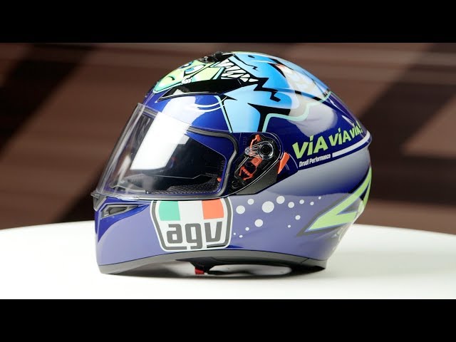 AGV K3 SV Rossi Misano 2015 Helmet Review - YouTube