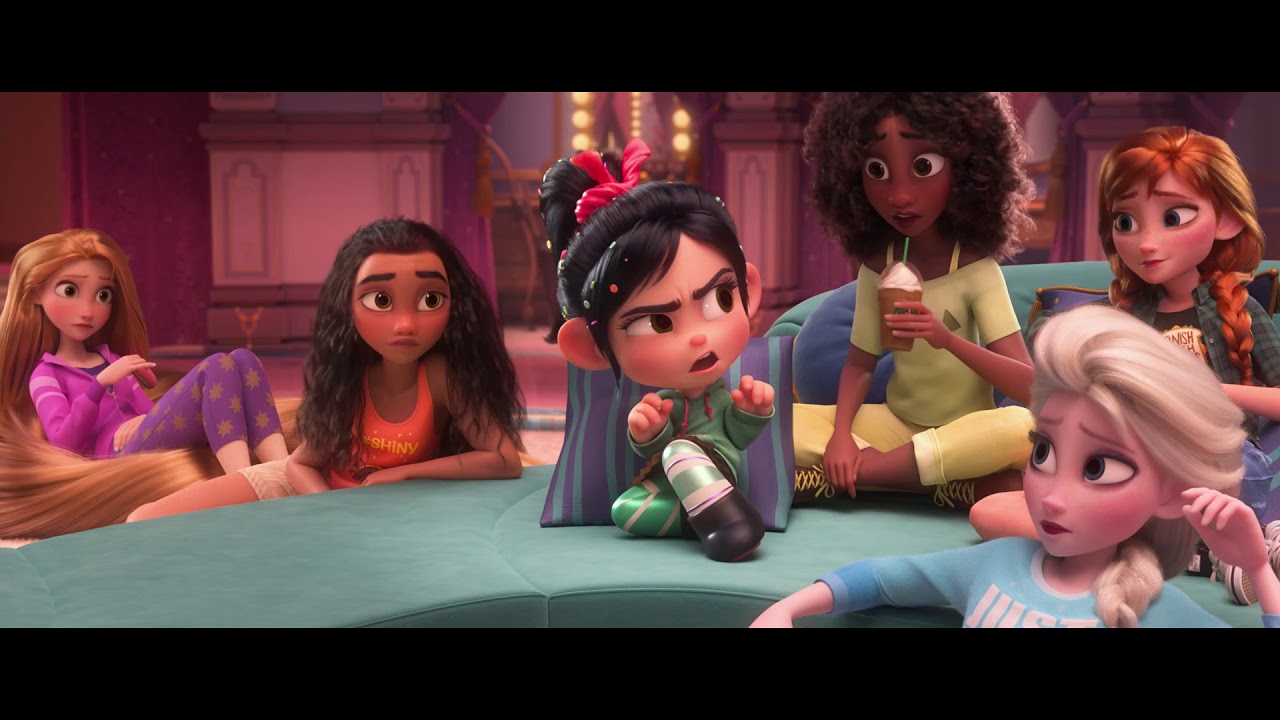 シュガー・ラッシュ：オンライン』プリンセスの“女子会”シーン - YouTube