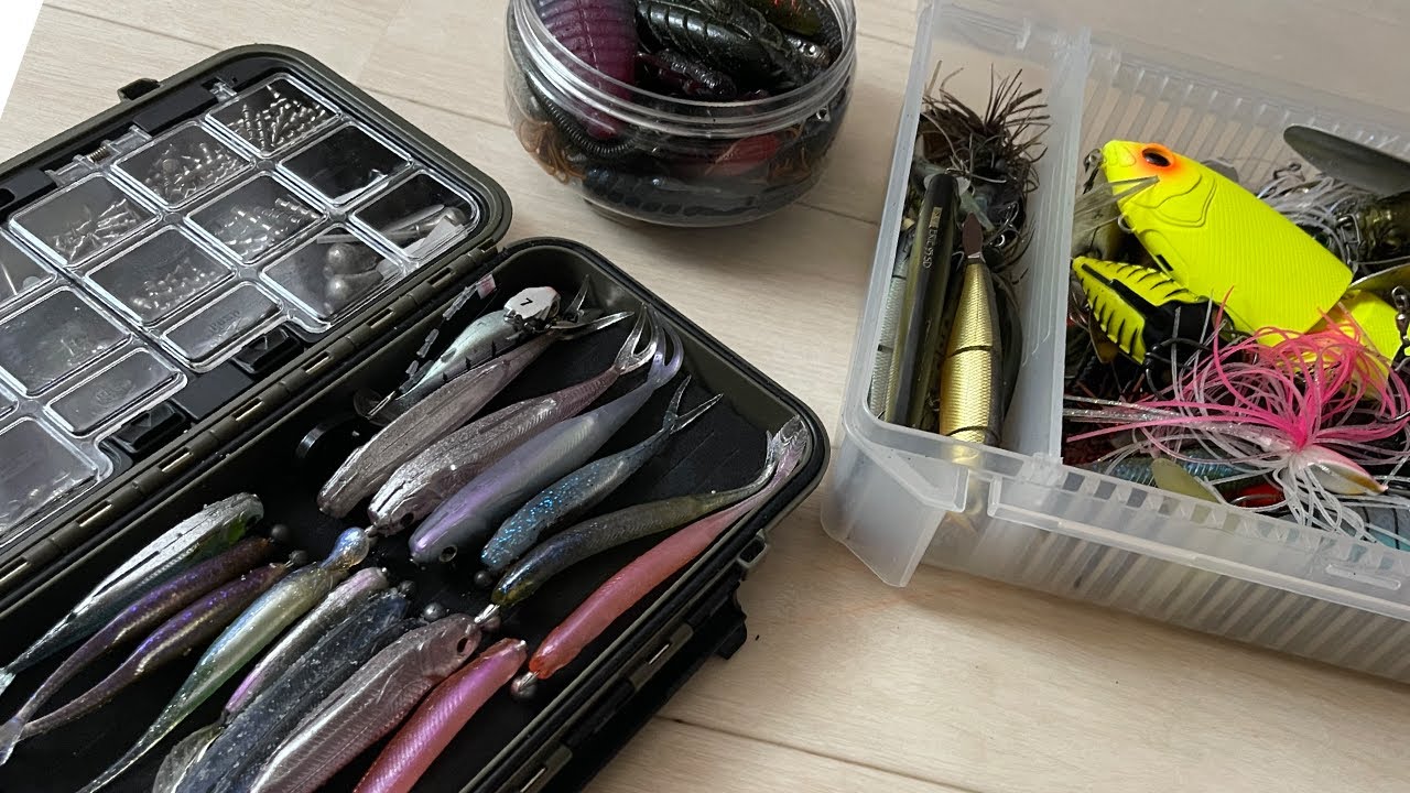Autumn Bass Fishing] September's lure and worm tackle box!! I've