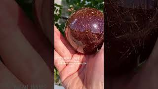 高品質]ブラジル産オレンジレッドルチルクォーツ丸玉/スフィア（直径