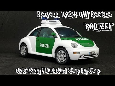 Scale Car Plastic Model Revell 1/24 VW Beetle POLIZEI unboxing