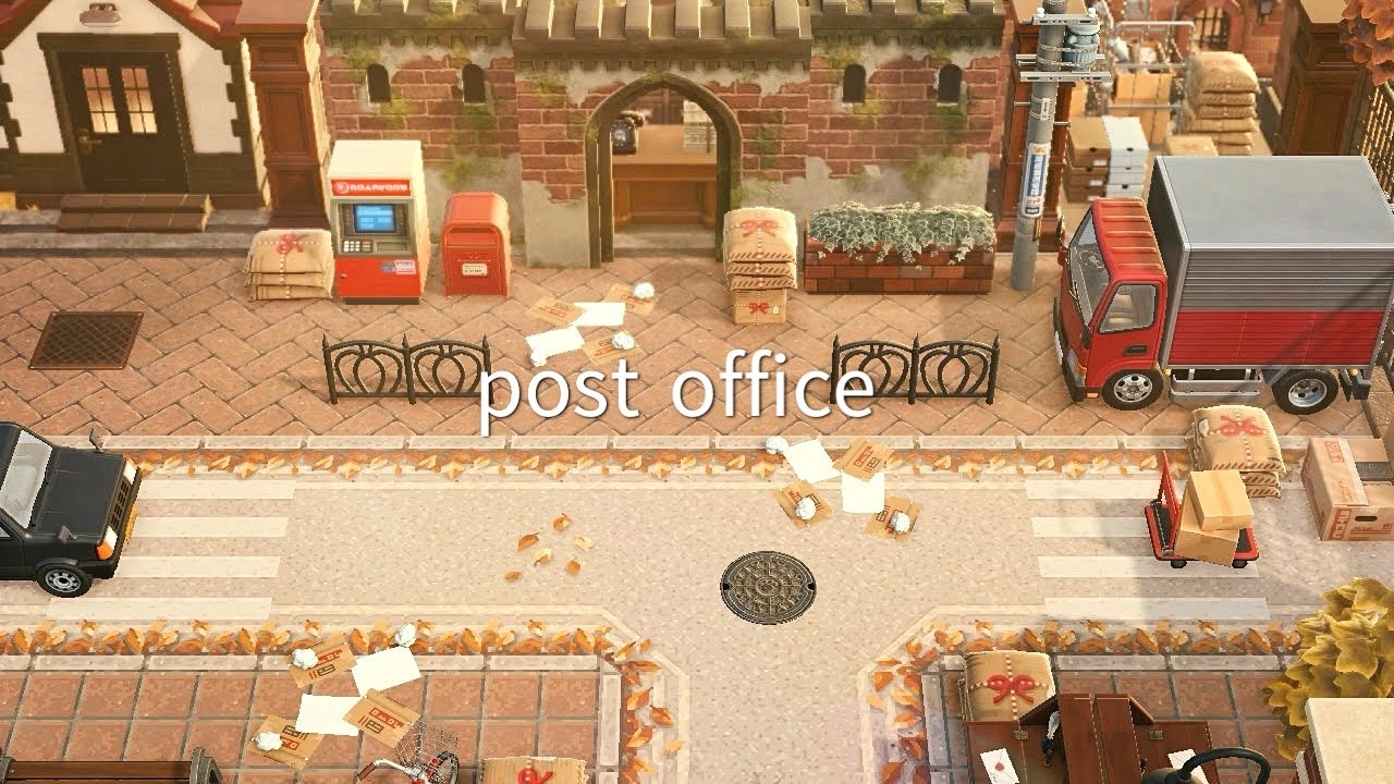 あつ森】秋の街 郵便局と住民家リフォーム | Post Office | Animal