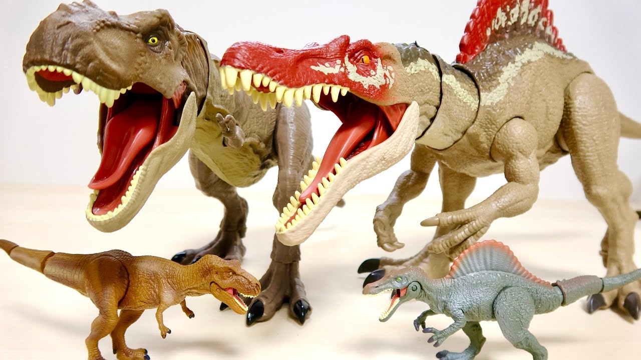 Super Luxury Set! Jurassic World Biting T-REX & Spinosaurus Get it