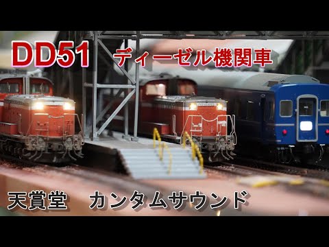 DD51 ディーゼル機関車【HOゲージ Jゲージ】走行動画 天賞堂カンタム