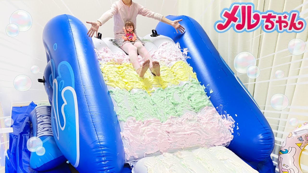 Mell-chan Bubble Jumbo Slide | Colorful Foam Soap - YouTube