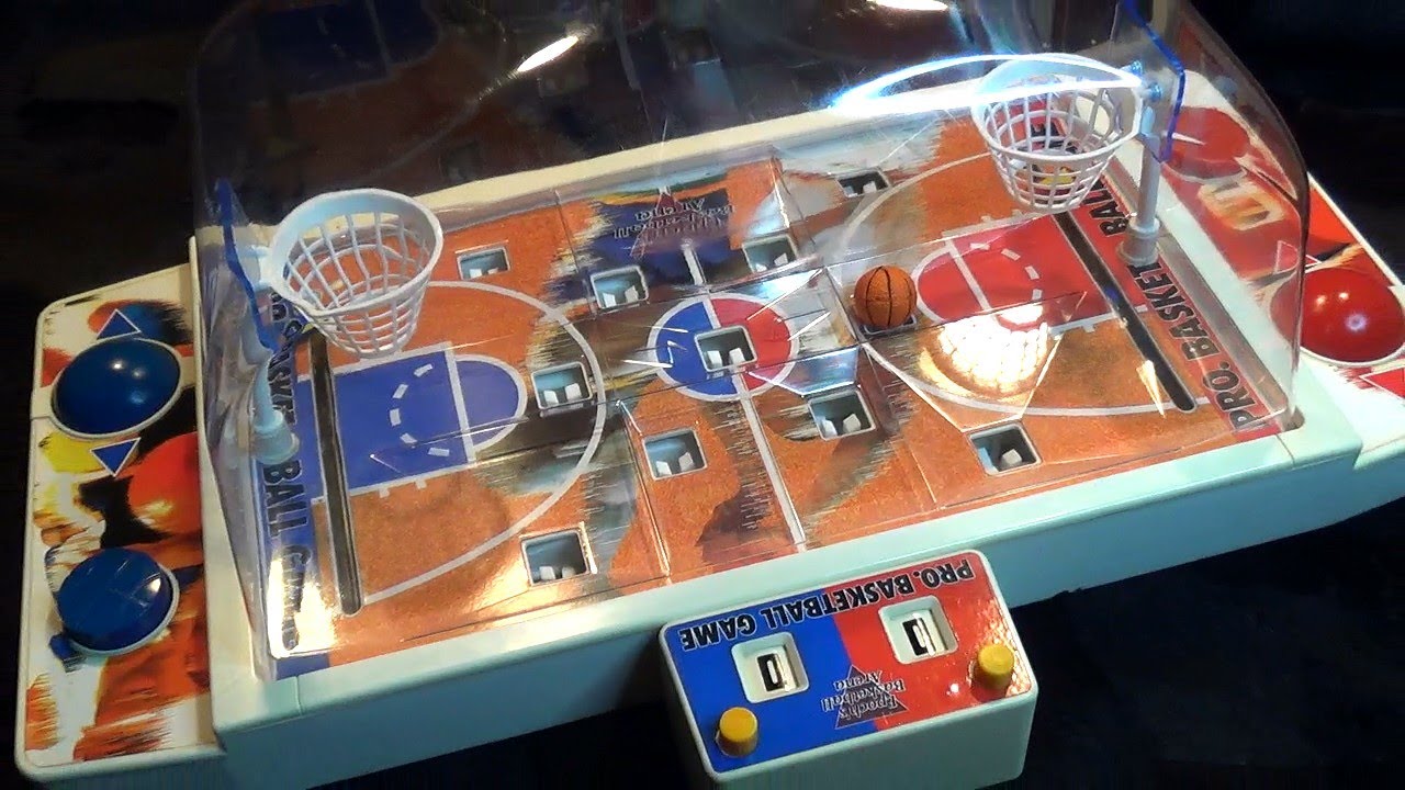 昭和40年代物 ブリキ部分あり卓上バスケットボールゲーム 赤