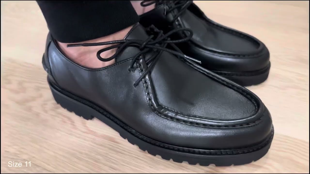 Zara Leather shoes, Vibram sole moc-toe. On SALE. - YouTube