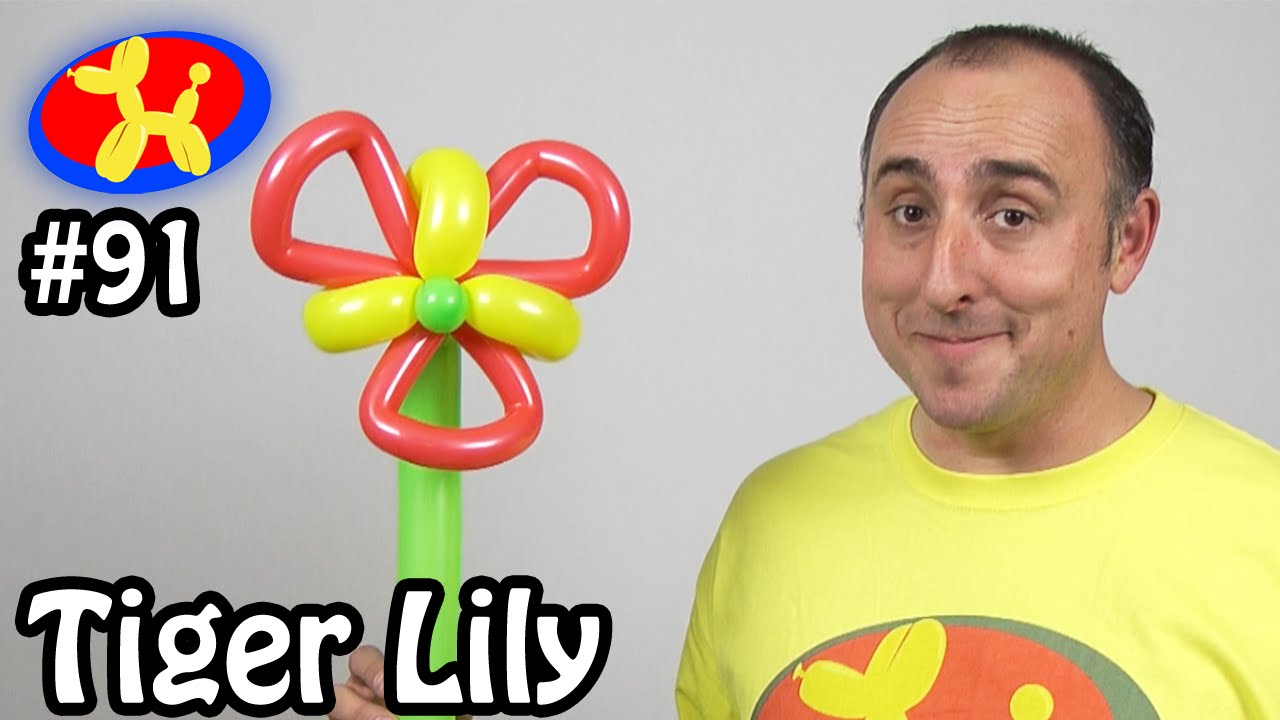 Tiger Lily Flower - Balloon Animal Lessons #91 - YouTube