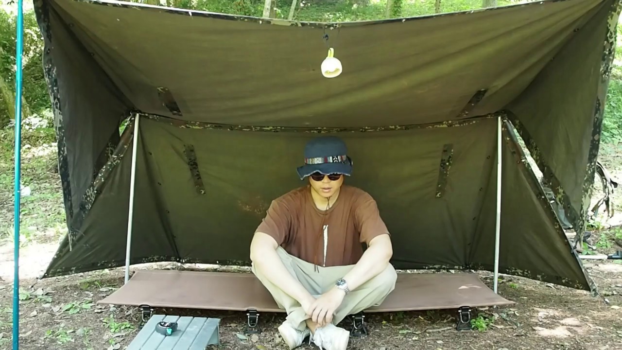 ドイツ軍パップテントレビュー！幕内の様子など - YouTube