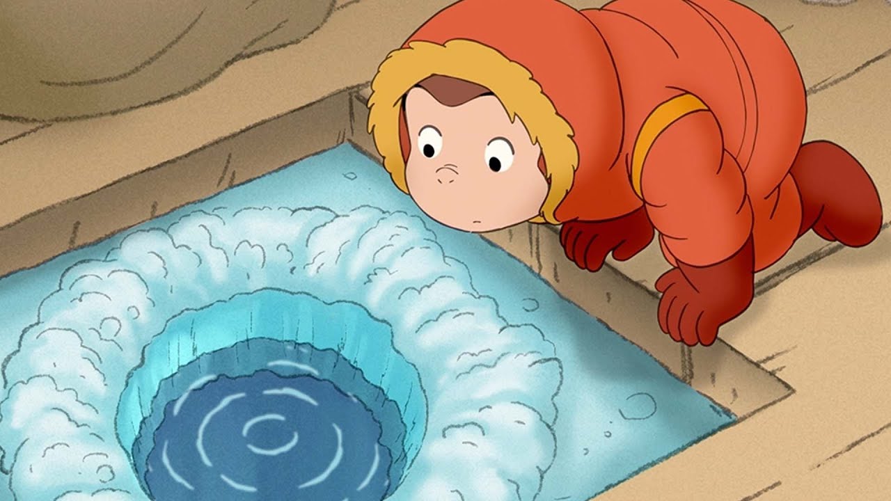 ジョージ、北極で氷上釣りをする 🐵 おさるのジョージ - YouTube