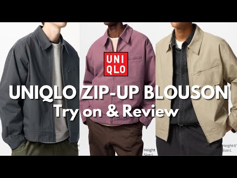 UNIQLO ZIP-UP BLOUSON | TRY ON AND REVIEW - YouTube