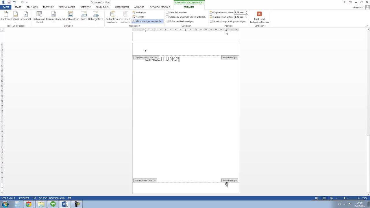 Seitenzahlen erst ab Seite 3 in Word - Wissenschaftliches Arbeiten